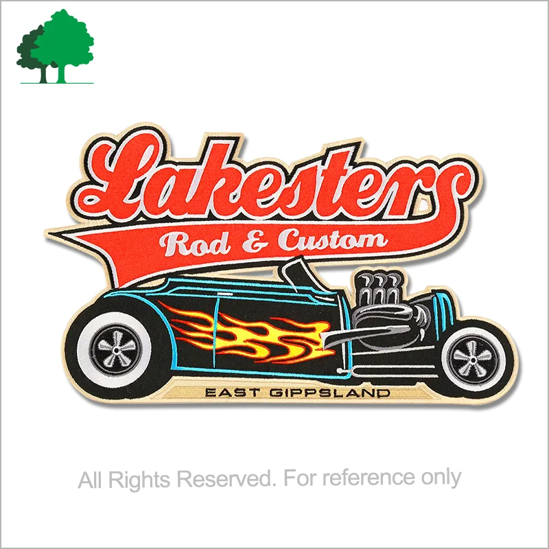 Cutomization Iron-on Backing woven Machine Embroidery For Motorcycle For Rider