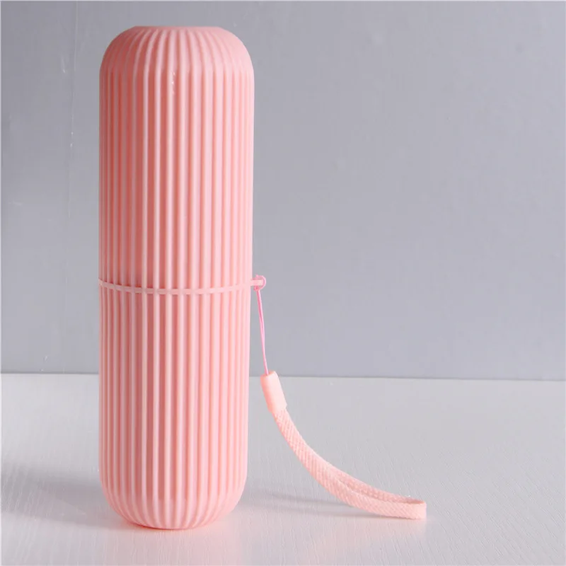 Travel Toothbrush Case Vertical Stripe Portable Mouthwash Cup Brushing Cup Wash Cup Toothware Box Toothpaste Storage Tube