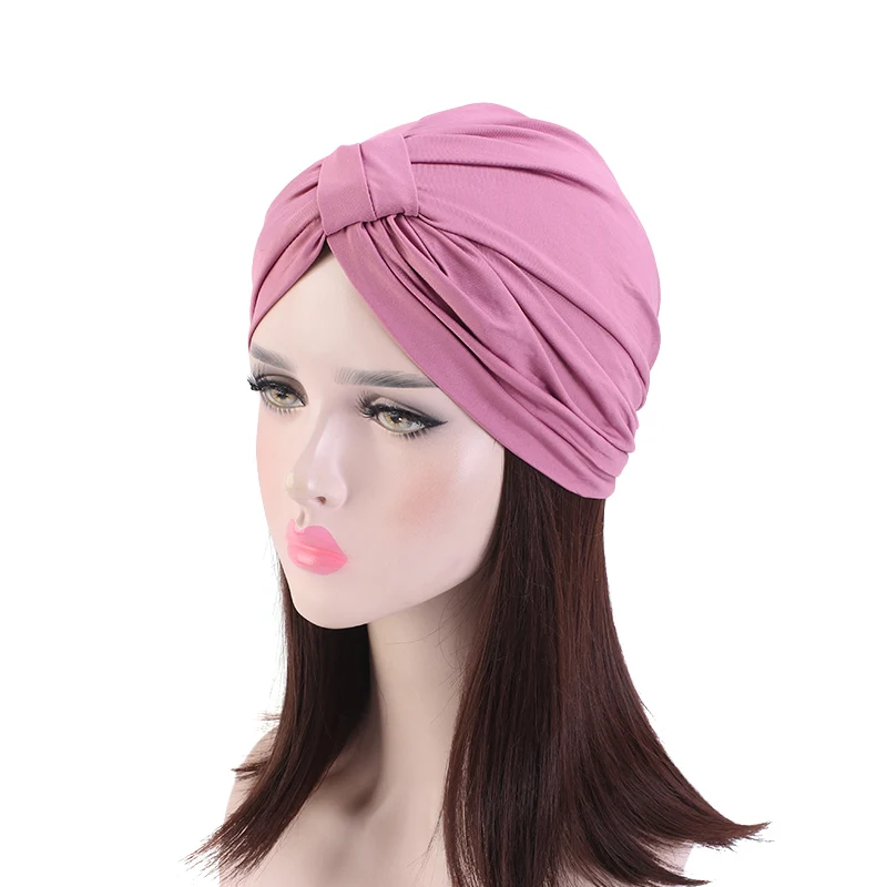 Women Hijab Hat Cotton stretchy Turban Dome Cap Headwear for Muslim Hijab Head Scarves Ladies Chemo Bandanas
