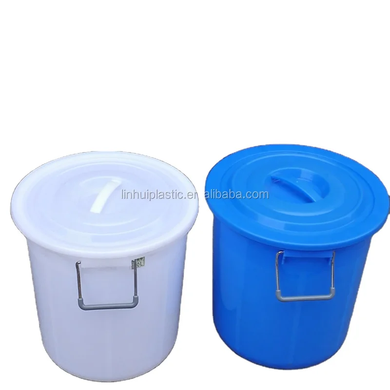 HDPE Round plastic bucket 50kgs with lid and metal handle
