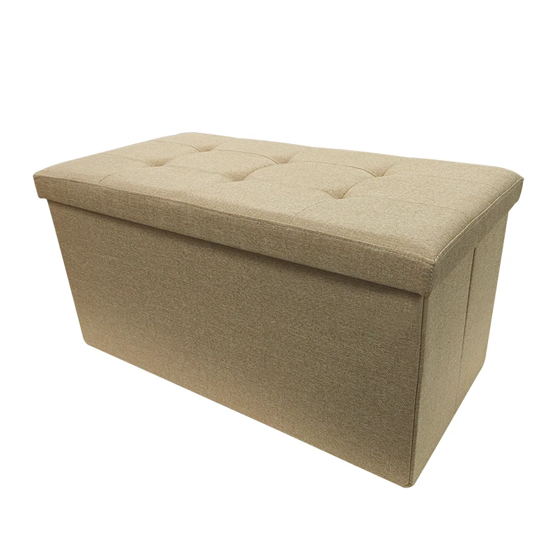 Home 30-Inch Folding Storage Ottoman With Removable Bin