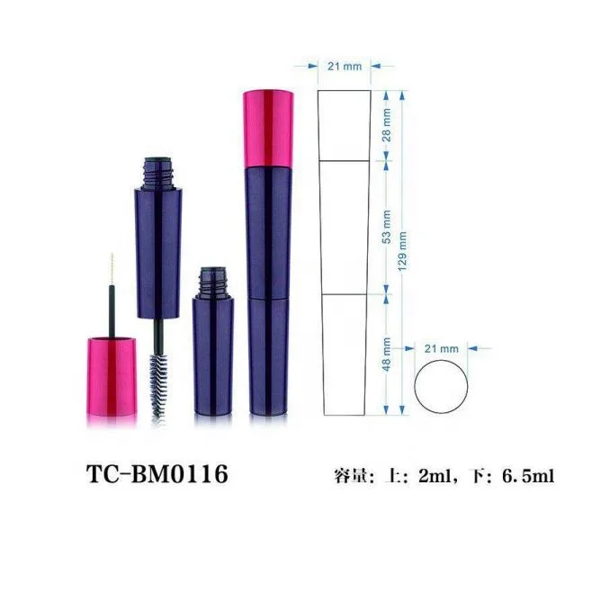 Wholesale 8.5ml  2 in 1 empty eyelash Tube empty unique double ended mascara wand tube with brush packaging