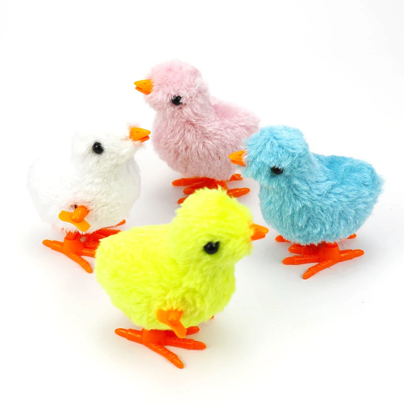 Puzzle funny educational other clockwork jumping wind up animal toys chicken plush toy