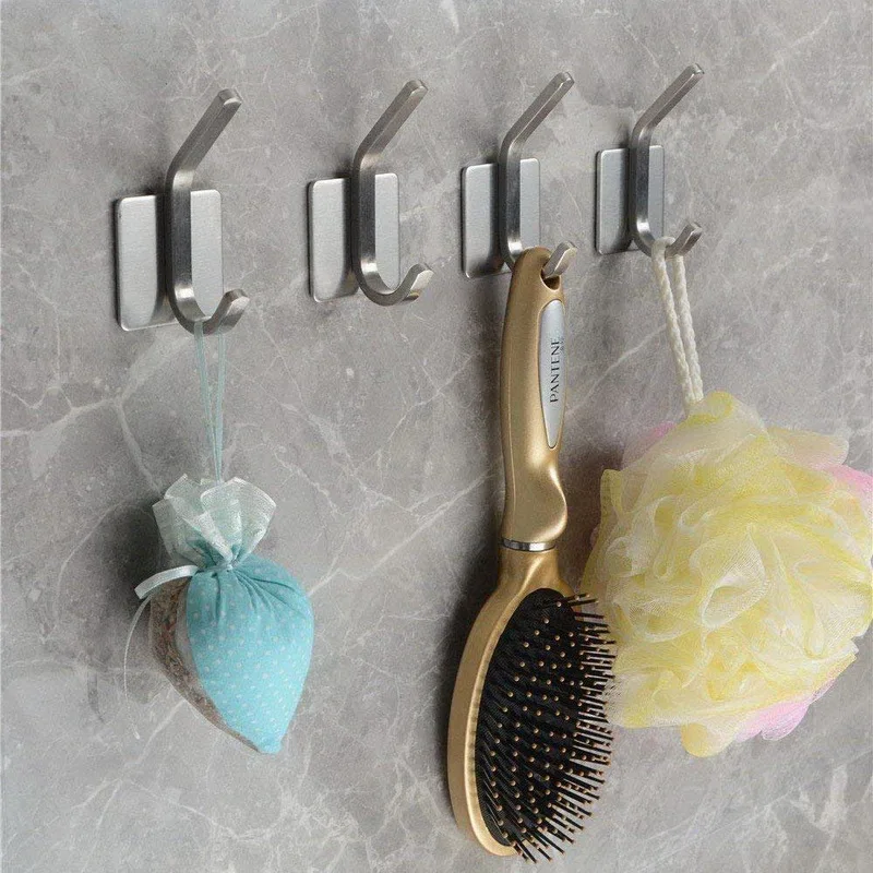 4 pieces /set Stainless Steel self Adhesive Door Hook wall hook