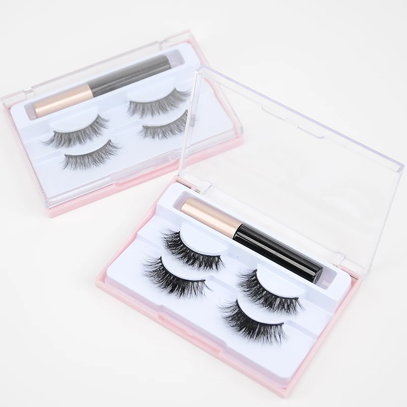  3d норковые ресницы от оптового поставщика магнитные с карандашом lashglue подводка для