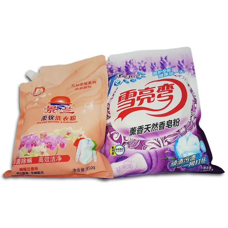 Detergent Washing Powder Plastic Packaging  Bag Soap Powder Packaging Bag With Spout