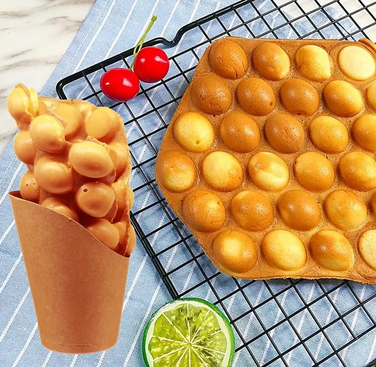 French Fries Holder Cup Disposable Take-out Party Baking Supplies Kraft Paper Cups Holder for Waffle Chips Ice Cream Snacks