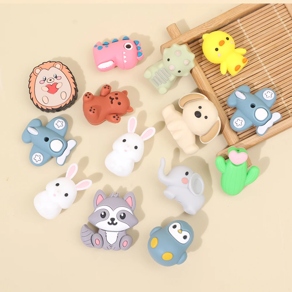 Custom Designer Manufacture Wristlet Keychain Bracelet Silicone Bead Focal Food Grade 3d Silicone Focal Beads Pen