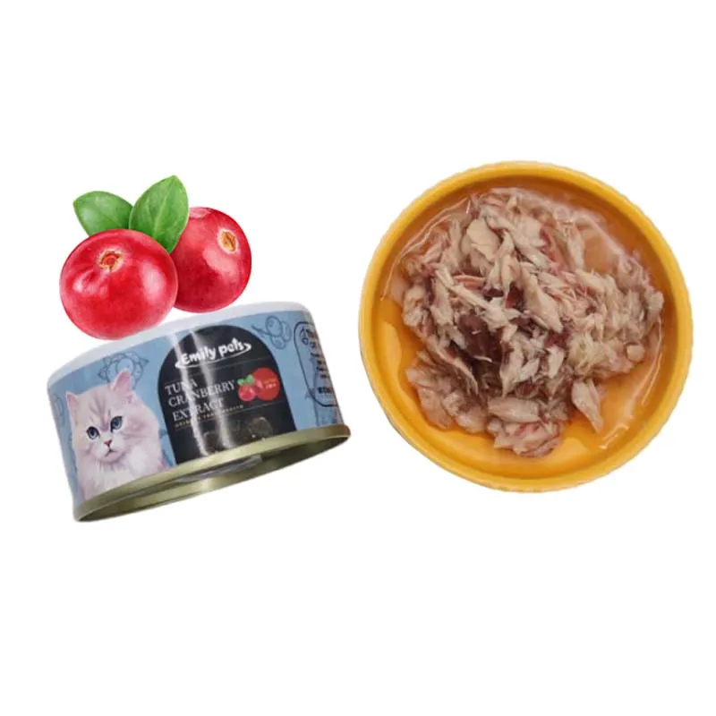 OEM оптовая продажа мясо тунца краба консервированное 80 г влажные Консервированные ОДМ влажный тунец порошок семян подорожника корм для кошек