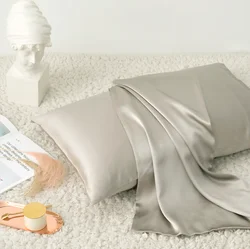 100% Mulberry Silk Pillowcase for Hair and Skin,with Hidden Zipper,Both Side 19 Momme Silk