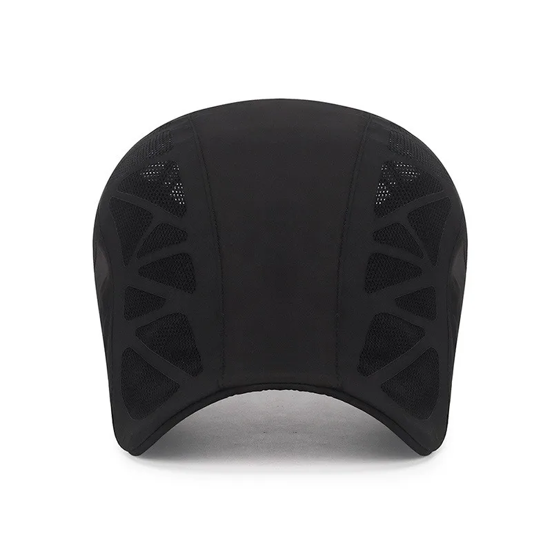 Summer Unisex Adjustable Mesh Newsboy Hat Beret Driving Hunting Fishing Hat Genuine Leather Ivy Cap Fashion Beret Hat Flat Cap