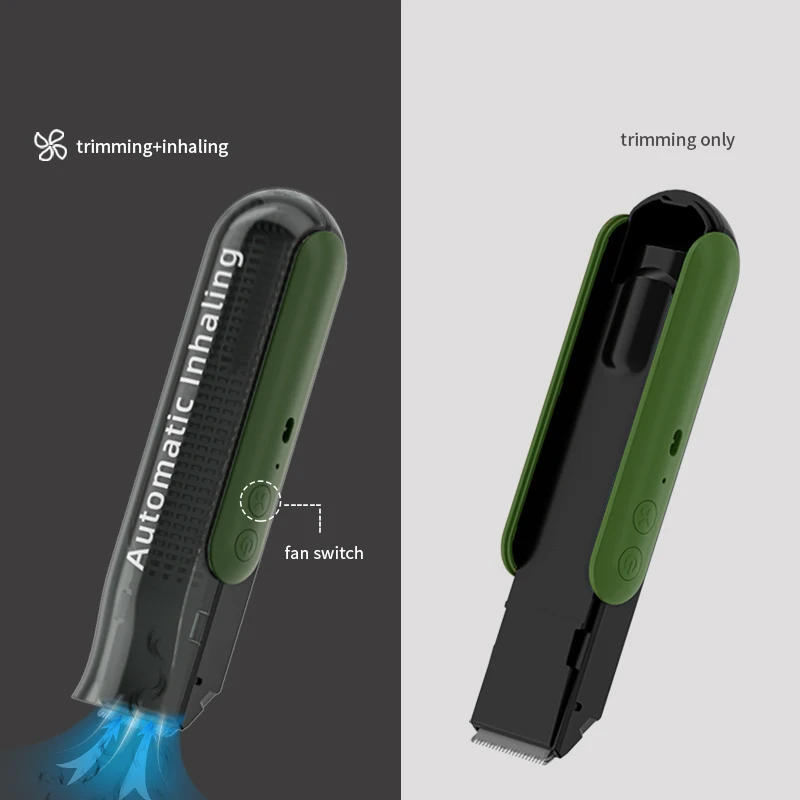 Safety Ceramic Usb Detachable Blade Automatic Suction electric pet Hair Clippers With Vacuum