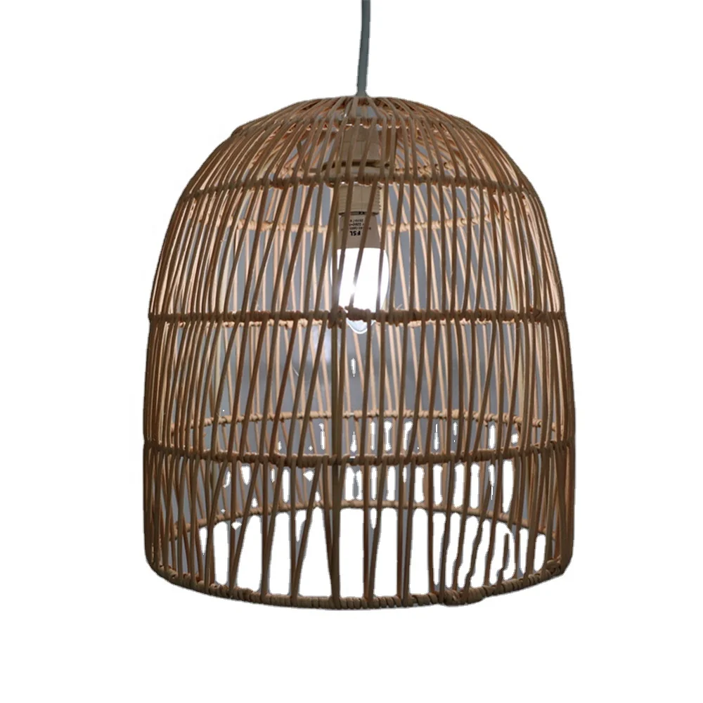 Vintage Pendant Lighting with Handmade Rattan Adjustable Lamp Pendant Ceiling Hanging lampshade for Indoor