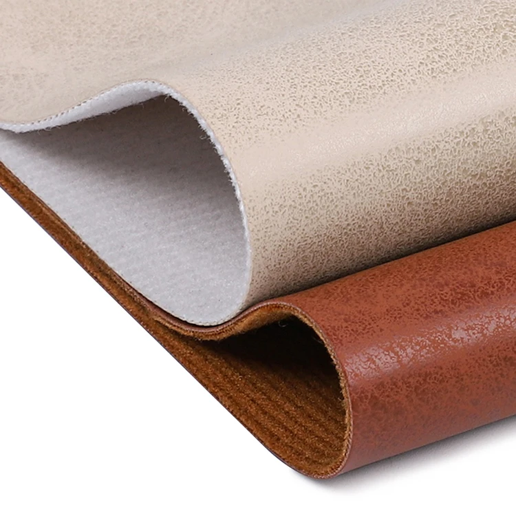 Hydrolysis resistance Soft Safety Fabric Leather Microfiber Leather Stripe PU Leather Packed In Rolls