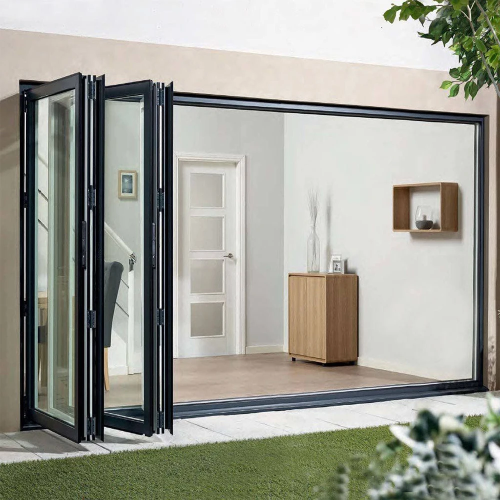 D-TOP Modern Interior Sliding Folding Door Glass Patio Aluminum Doors for House