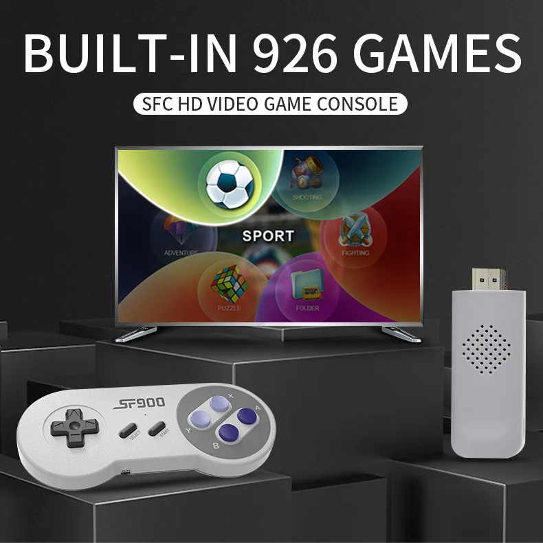 2.4 Wireless Controller videojuego consola SF900 game stick 4k 16 Bits Jogo De TV Sem Fios 16 Bit Retro Video Console for sega