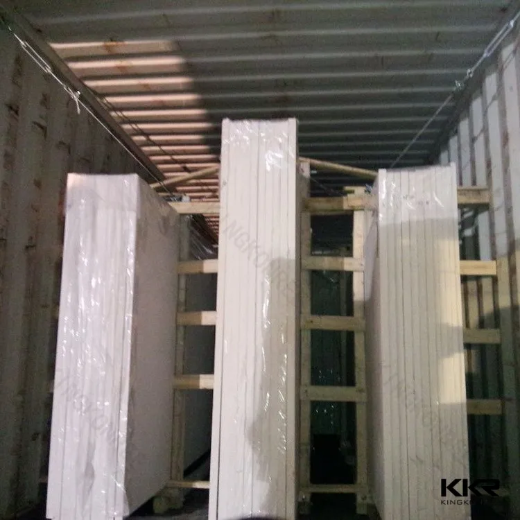 KKR Factory Price 12x760x3660mm synthetic marble quartz stoneSurface Slab for wall vanity top