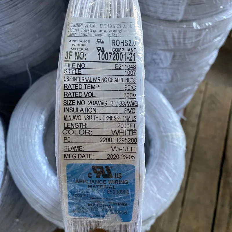 Flat wire 4/5/6/7 core awm 1007 300v hook-up 24awg flexible stranded copper electric cable wire  wiring