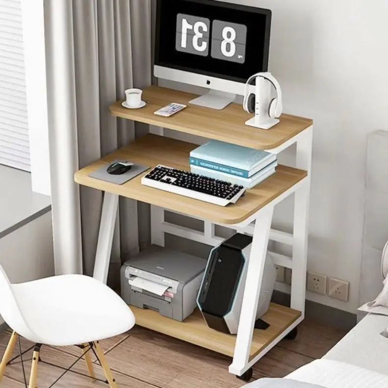 Simple Home Corner Computer Desk Bookshelf Integrated Double Person Office Desk