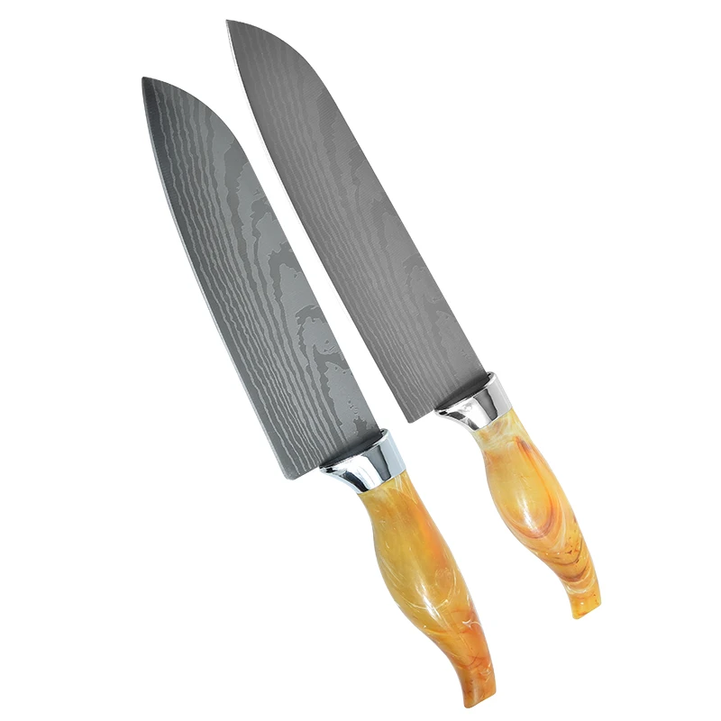 7' 8' Sharp Stainless Steel Kitchen Chef Santoku Knife Best for Home and Restaurant with Damascus pattern