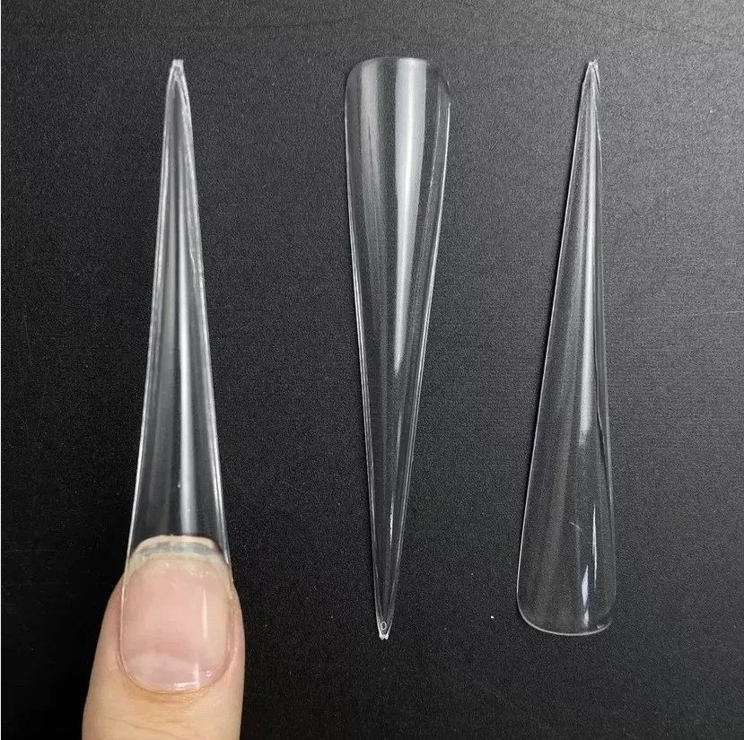 Luxury 240pcs/box Full Cover Nail Tips4XL Long square Stiletto Nails Tip Coffin Shape Long No c Curve