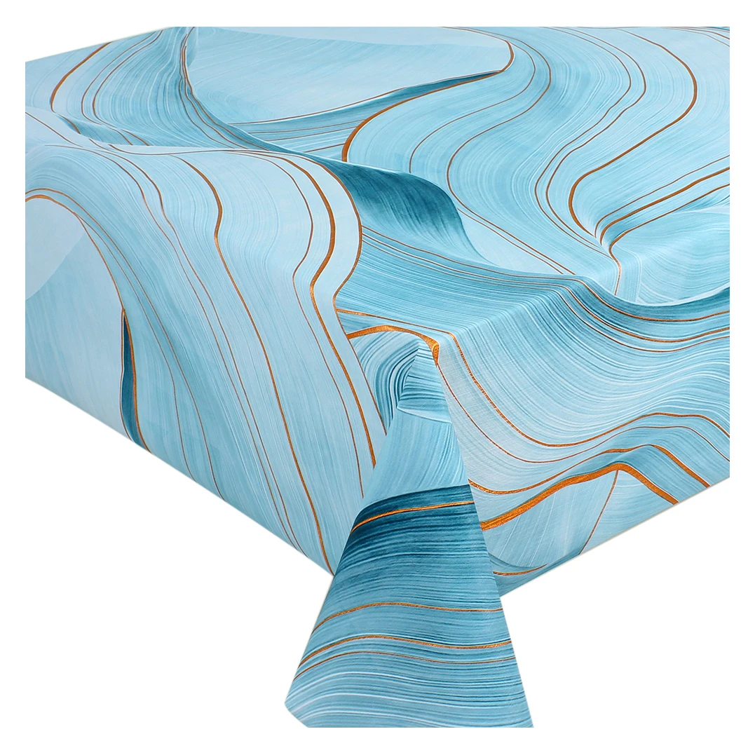 Wholesale Waterproof Transfer Golden Printed Oilcloth PVC Tablecloth Rolls