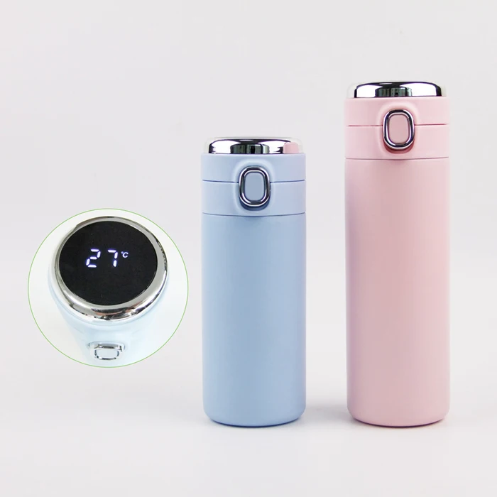 Hot Sale 420ml One Touch Open Stainless Steel Smart Thermos Bottle Thermal Smart Water Bottle With LED Temperature Display Cap