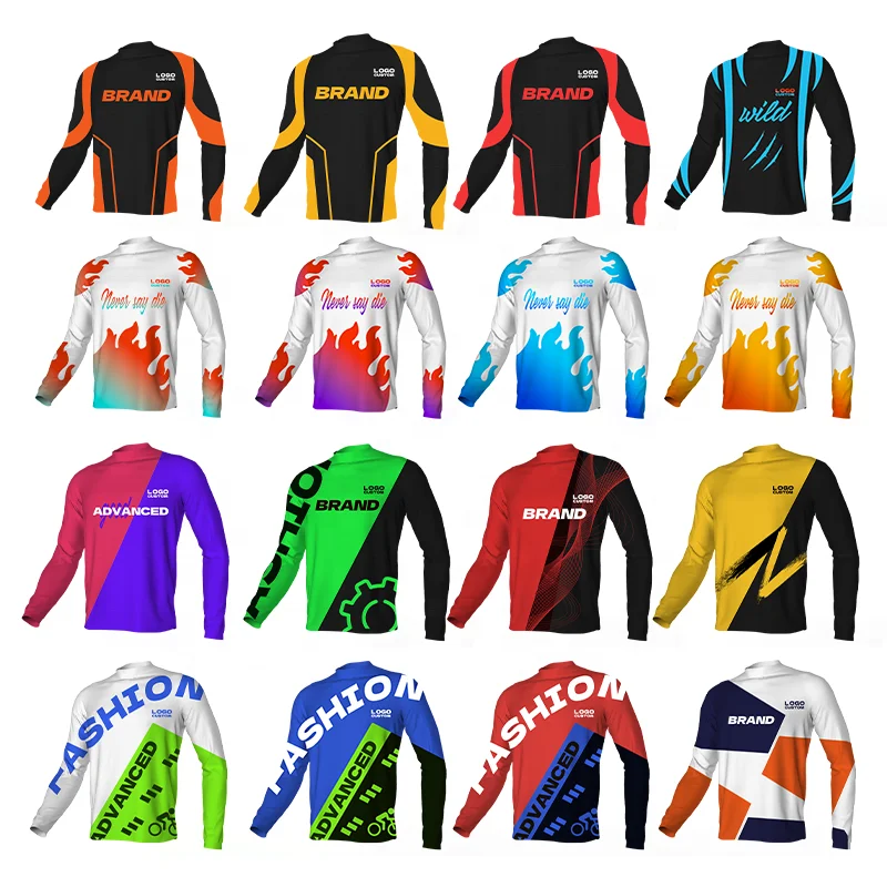 Wholesale Oem Design Motocross Jersey Long Sleeve Blank Mtb Cycling Downhill Jersey