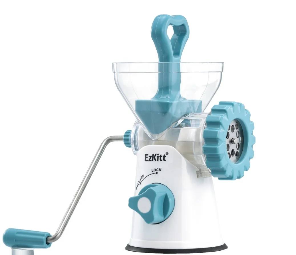 2 Different Blades Plastic Manual Rotary Meat Mincer Sausage Grinder Meat Nut Peanut Grinder Slicer