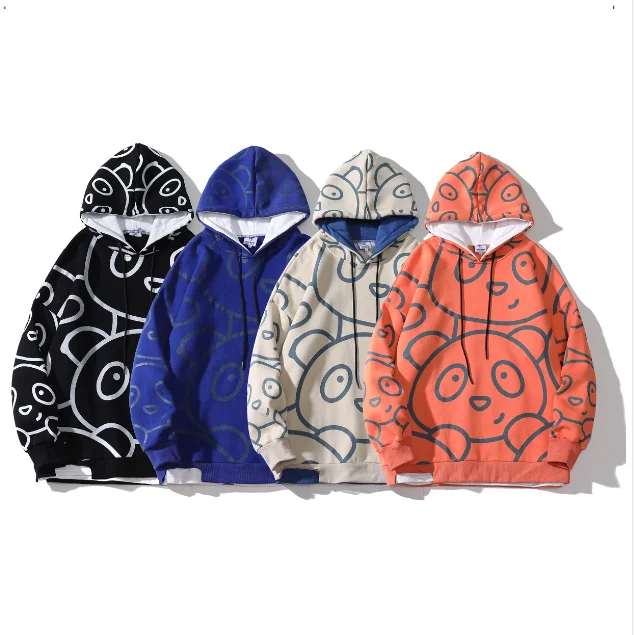 2021 Custom logo high quality New hoodies 280gsm plain white pullover 100% cotton  hoodies for men