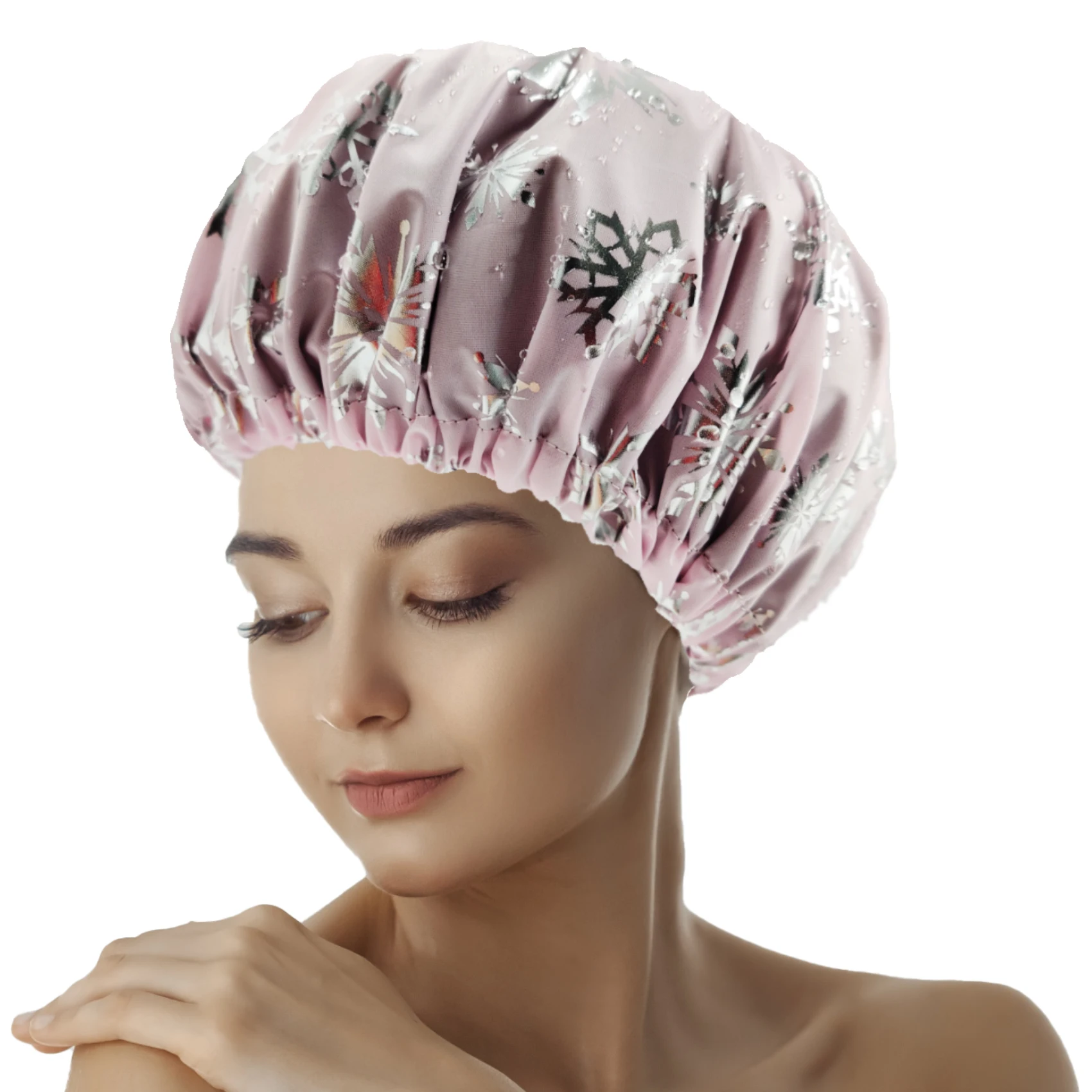 Shower Cap for Women  Hair Satin Bonnet Shower Cap for Men Waterproof Extra Large Double Layer Reusable Adjustable