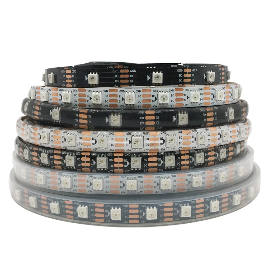 WS2811 WS2812B WS2813 WS2815 30/60/144 светодиодов/м RGB Светодиодная лента индивидуально Адресуемая умная DC5V DC12V IP30/65/67