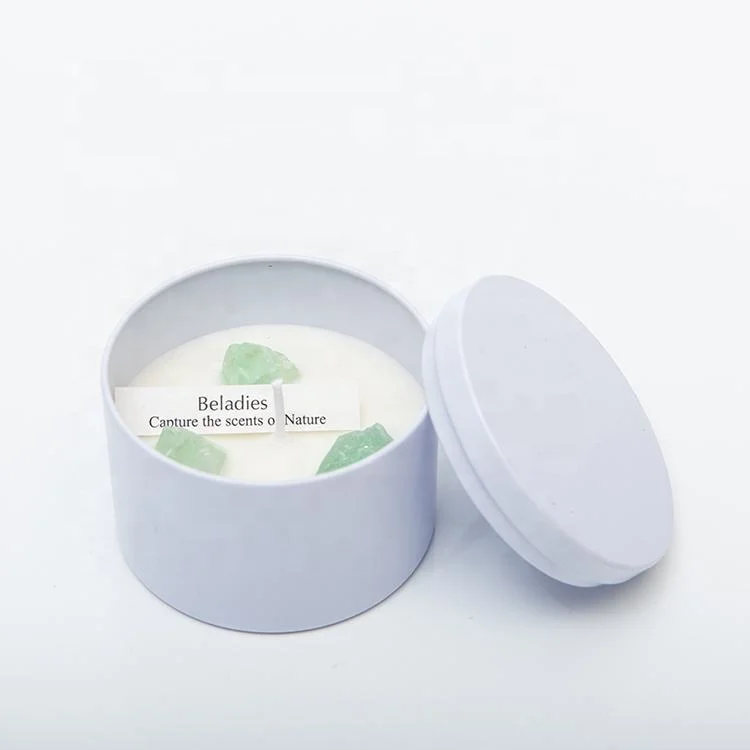 Hot selling soy scented dried petals customized vegan candles with flowers