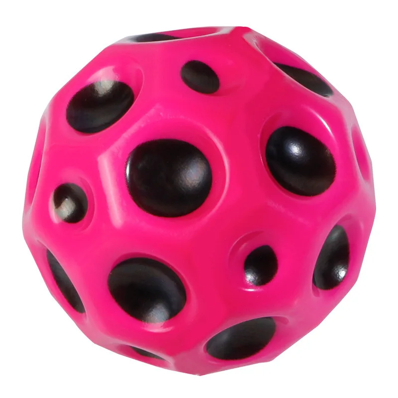 Unisex Anti-Gravity Moon Stone Elastic Ball High Elasticity Meteorite Holed Balls Parent-Child Stall Toys Made Plastic PU