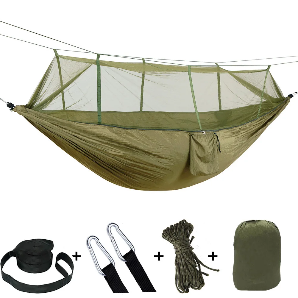 Outdoor Portable large camping 2 person Mosquito Net and Rain Fly Camping Backpacking Bug Hammocks