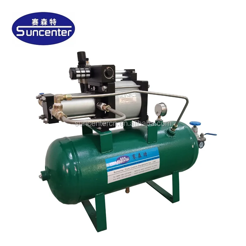 Quality Assurance Single acting 580 psi Pressure Air Driven Air Amplifier system with 40L storage Tank