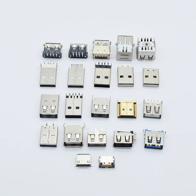 Factory Outlet Double Stack Vertical PCB USB plug Connector instock