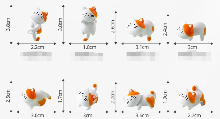 Wholesale Custom Resin Cat Table Miniature Micro Animal Figurines Kids Party Car Cup Hanging Decor Board Game Sculpture Garden