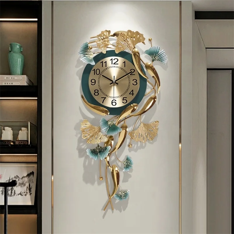 Ak Brass Nordic Creative Luxury Metal Hanging Quartz Wall Clock Household Fashion Living Room Decorative Silent Wall Clocks