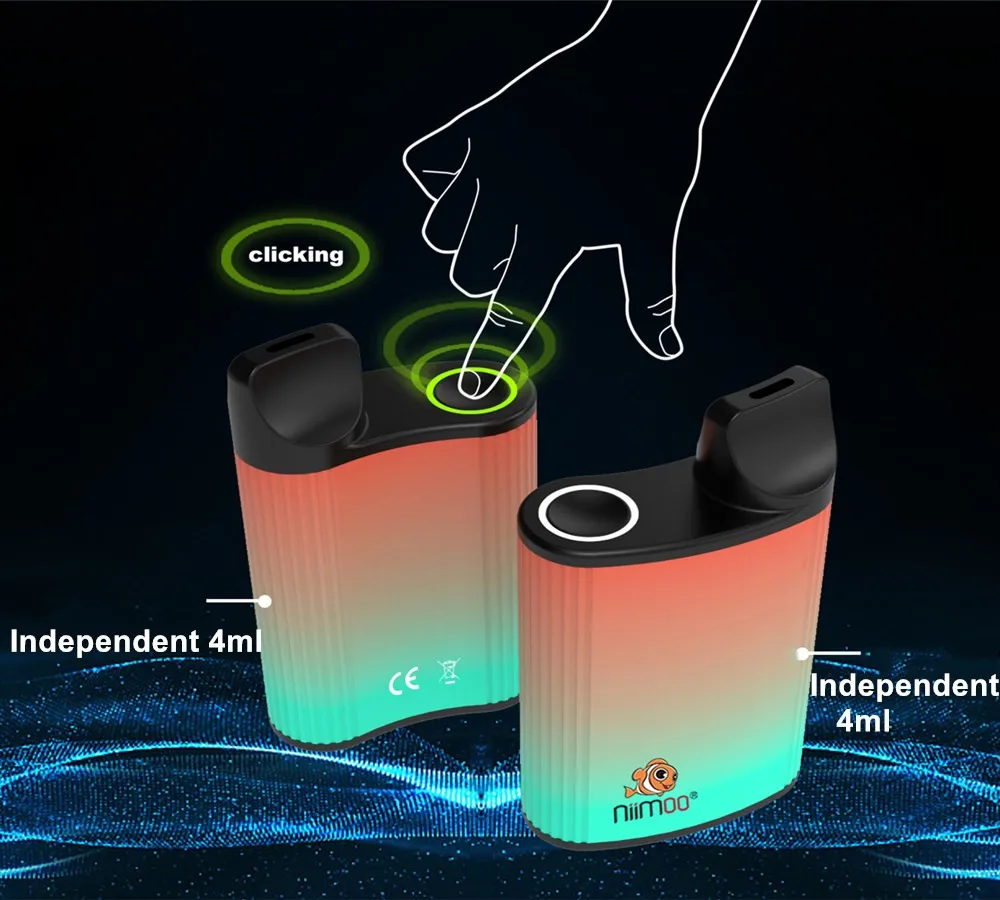 Niimoo Wholesale stock high quality vaporizer 2 in 1 built-in 600mah battery vape rechargeable mesh coil gunpod