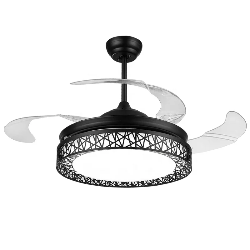 Bird Nest invisible blade modern household electric remote control ceiling fan lamp
