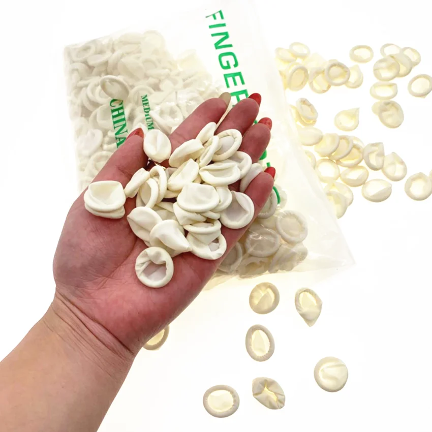 
600pcs Disposable Latex Finger Cots Rubber Finger tips Protective Anti-Static Finger Cots 
