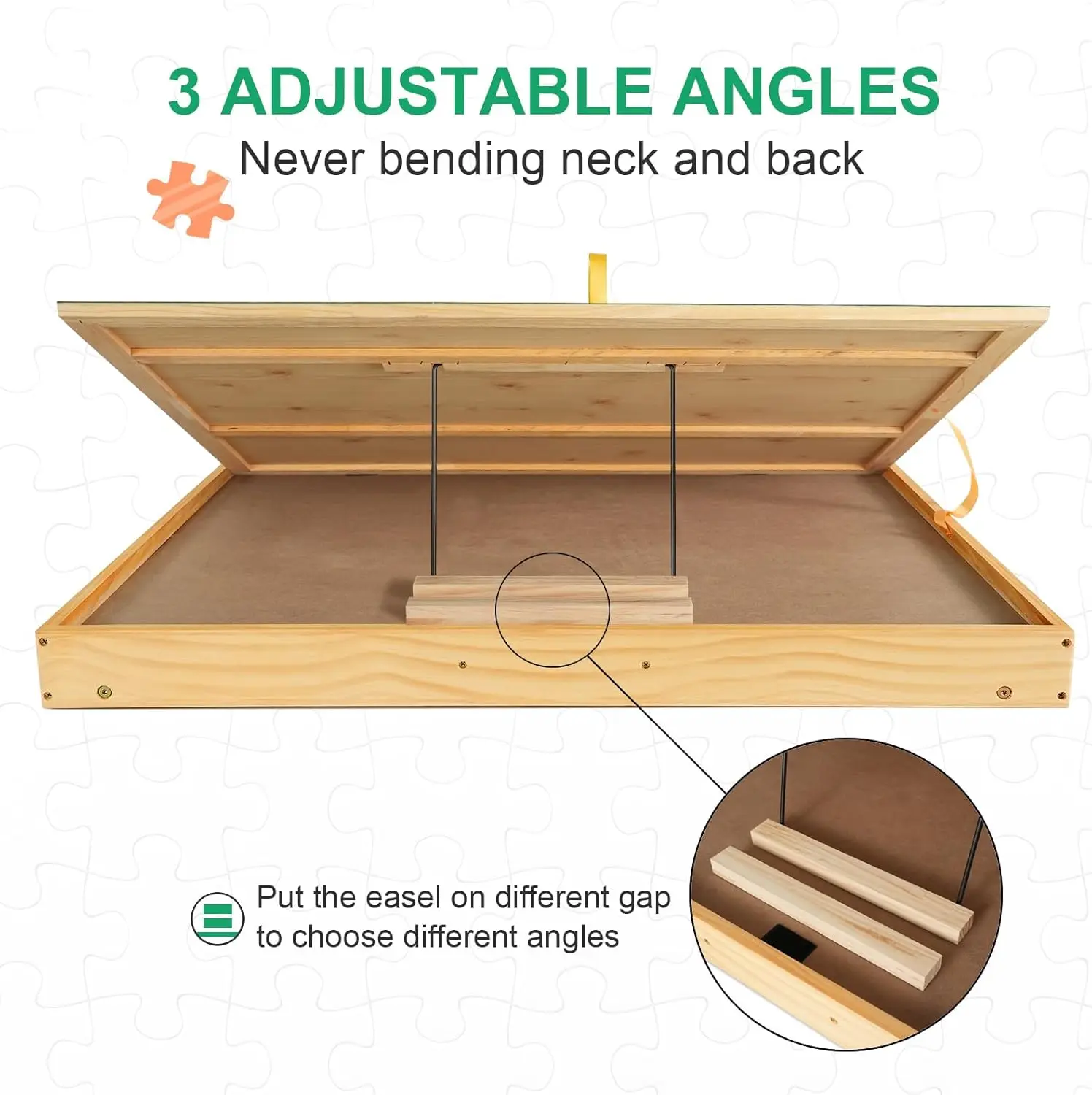 Wooden Children Education Toys Puzzle jigsaw Board adults lids Easel Non-slip Felt Surface jigsaw table