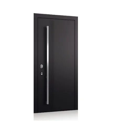 High quality Elegant Plain Shutter  Frost Resistance Sound Insulation Aluminum Entrance Door DOMANI Only Line