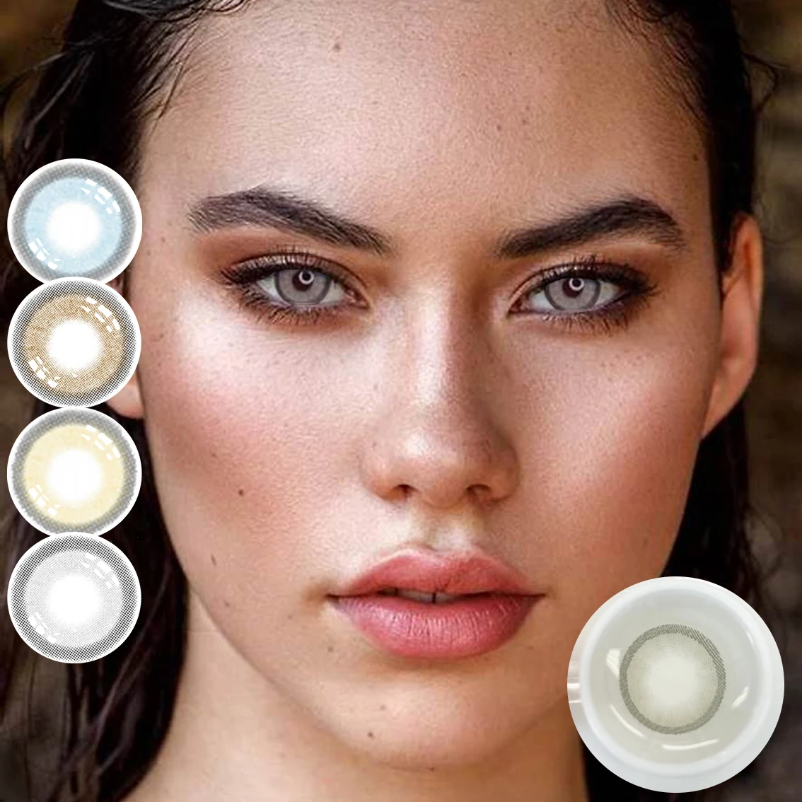 Китайская фабрика, натуральные серые линзы, контактные линзы космической распродажи, одноразовые ежегодные цветные контактные линзы