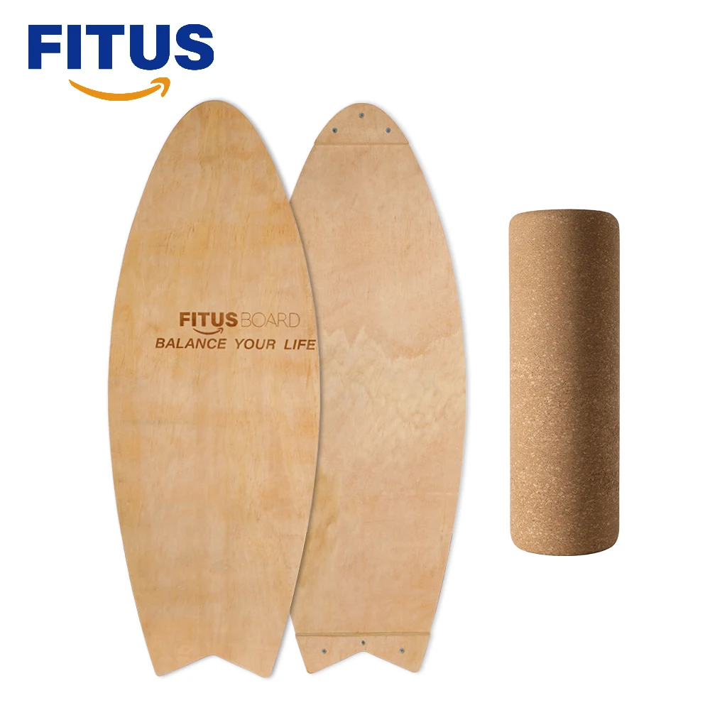 
FITUS Wooden Balance Board Trainer Roller Board Seesaw Board For Skate and Surfing Exercise 