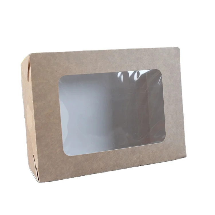 
Custom printed disposable kraft lunch out packaging container take away paper box for fast food 