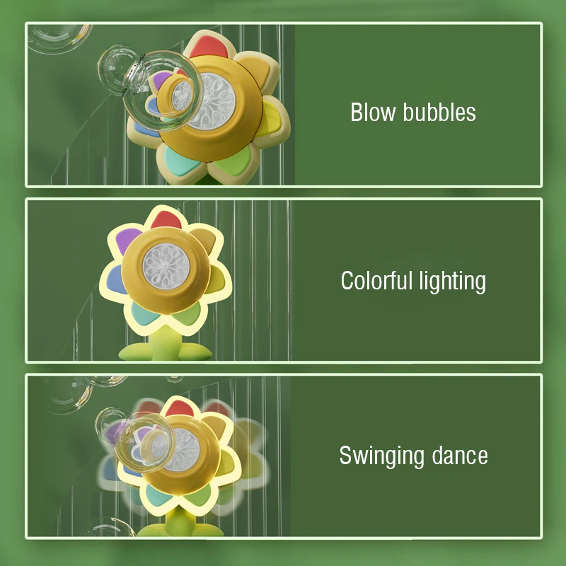 Automatic sunflower bubble blowing bubble sound and light dancing swinging bubble toys for kids