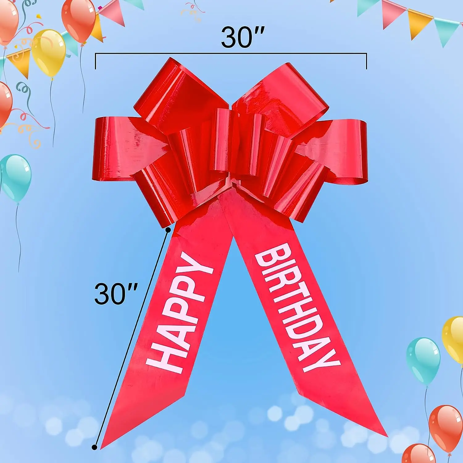 Car Bows Big Car Bow Sweet 16 30inch Giant Extra Large Blue/Red Pull Bow Happy Birthday Printed Customize LOGO Party Decoration