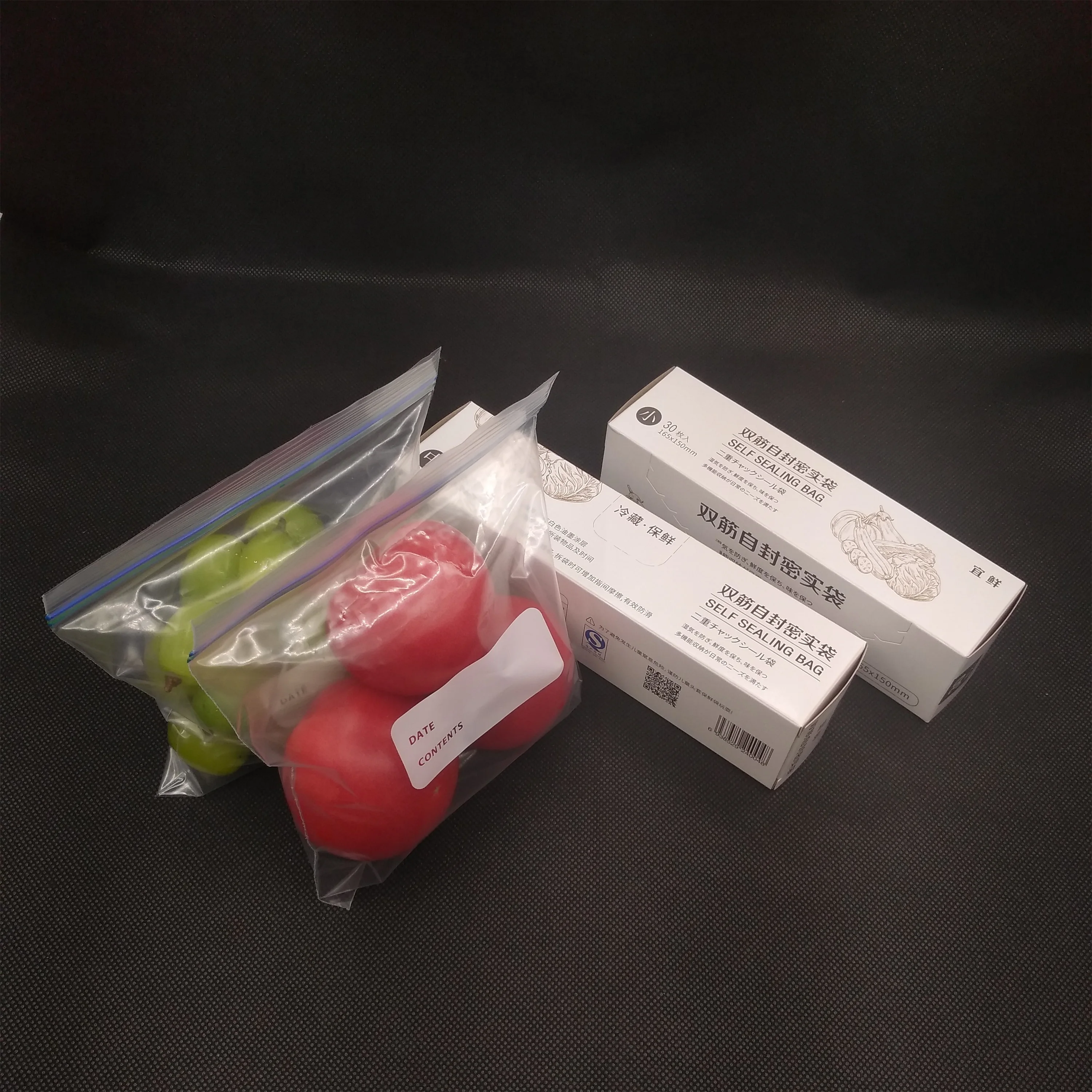 RUNFU Self Sealing Double Zipper Plastic Food Storage Freezer Bags